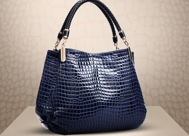 Sarah Express Crocodile Pattern Structured Handbag
