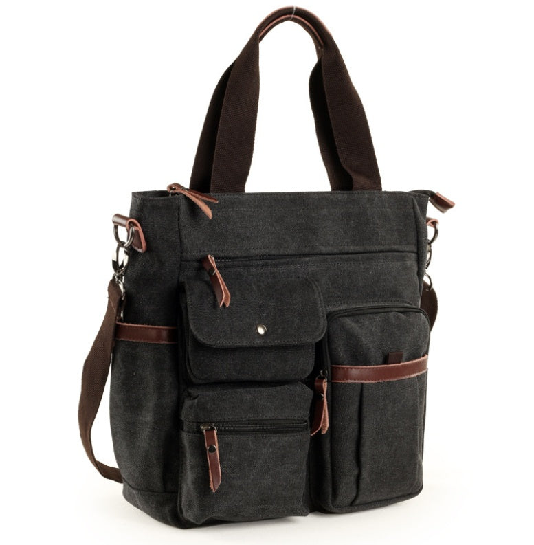 Sarah Express Canvas Business Messenger Briefcase Black