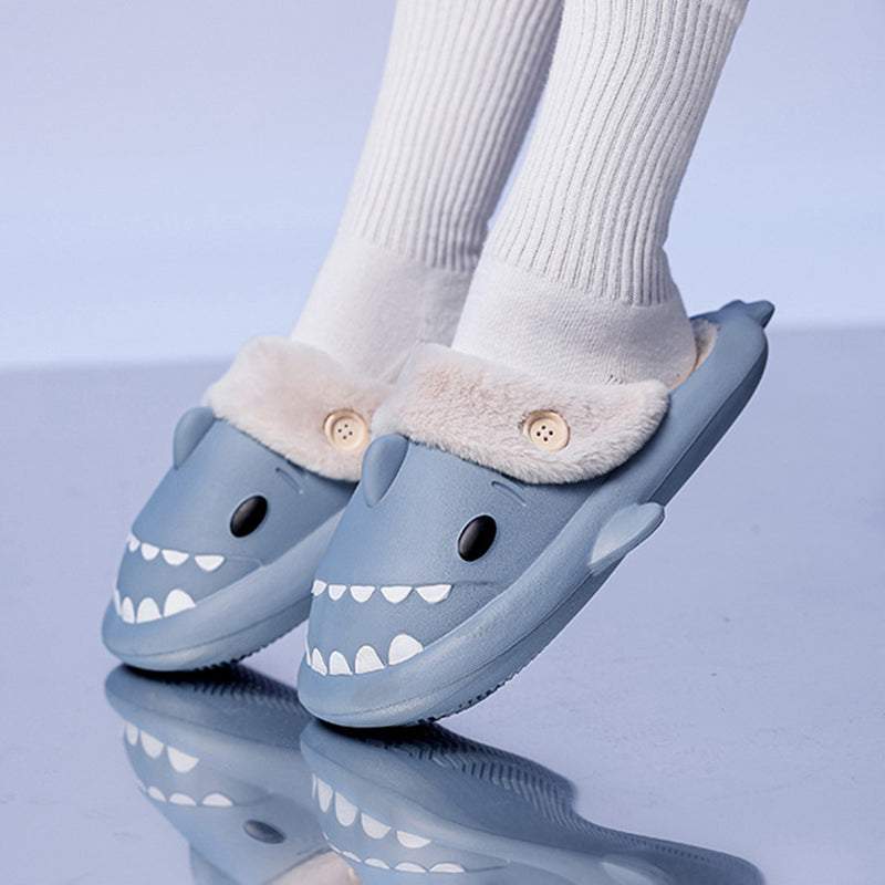 Sarah Express Unisex Shark House Slippers with Button