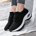 Sarah Express Flying Knit Platform Sneakers Black and white