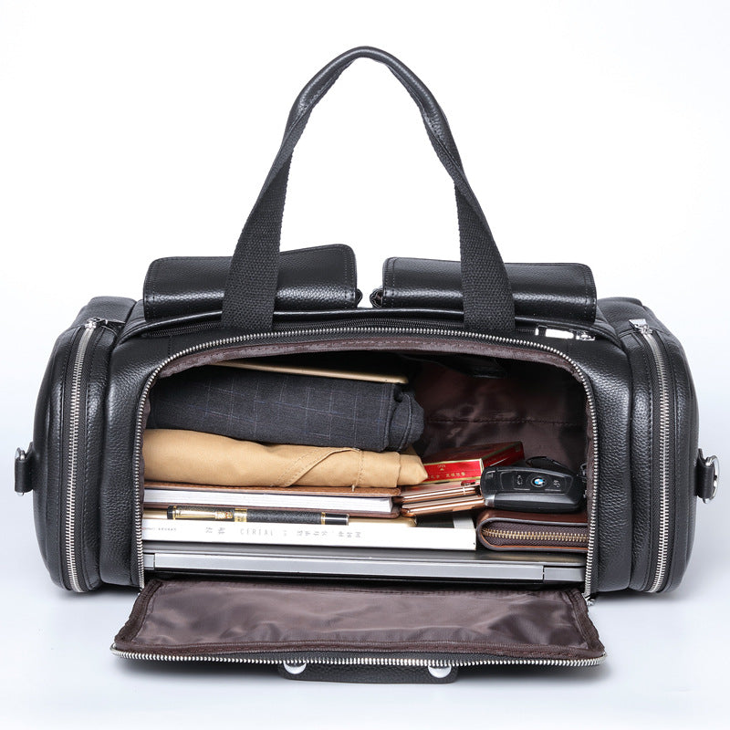 Sarah Express Structured Leather Men's Travel Duffel Bag