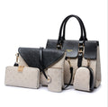 Sarah Express Structured Patterned Handbag Set White