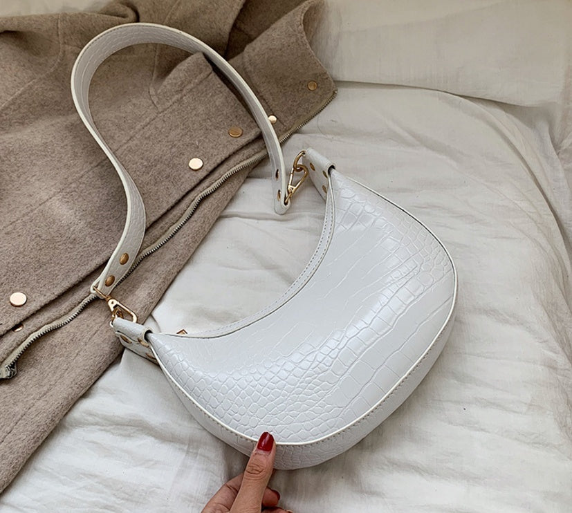 Sarah Express Crocodile Pattern Dumpling Shoulder Bag