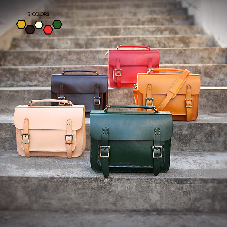Sarah Express Handmade Leather Satchel Crossbody Bag
