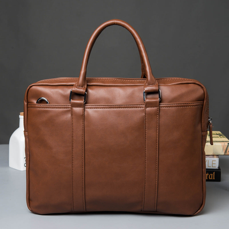 Sarah Express Men's Soft Leather Professional Briefcase