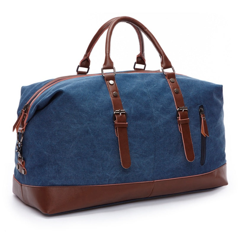 Sarah Express Retro Canvas Travel Tote Shoulder Bag Blue