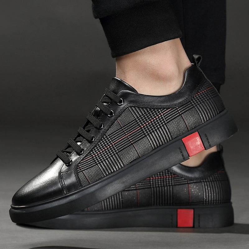 Sarah Express Plaid Pattern Lace Up Casual Sneakers