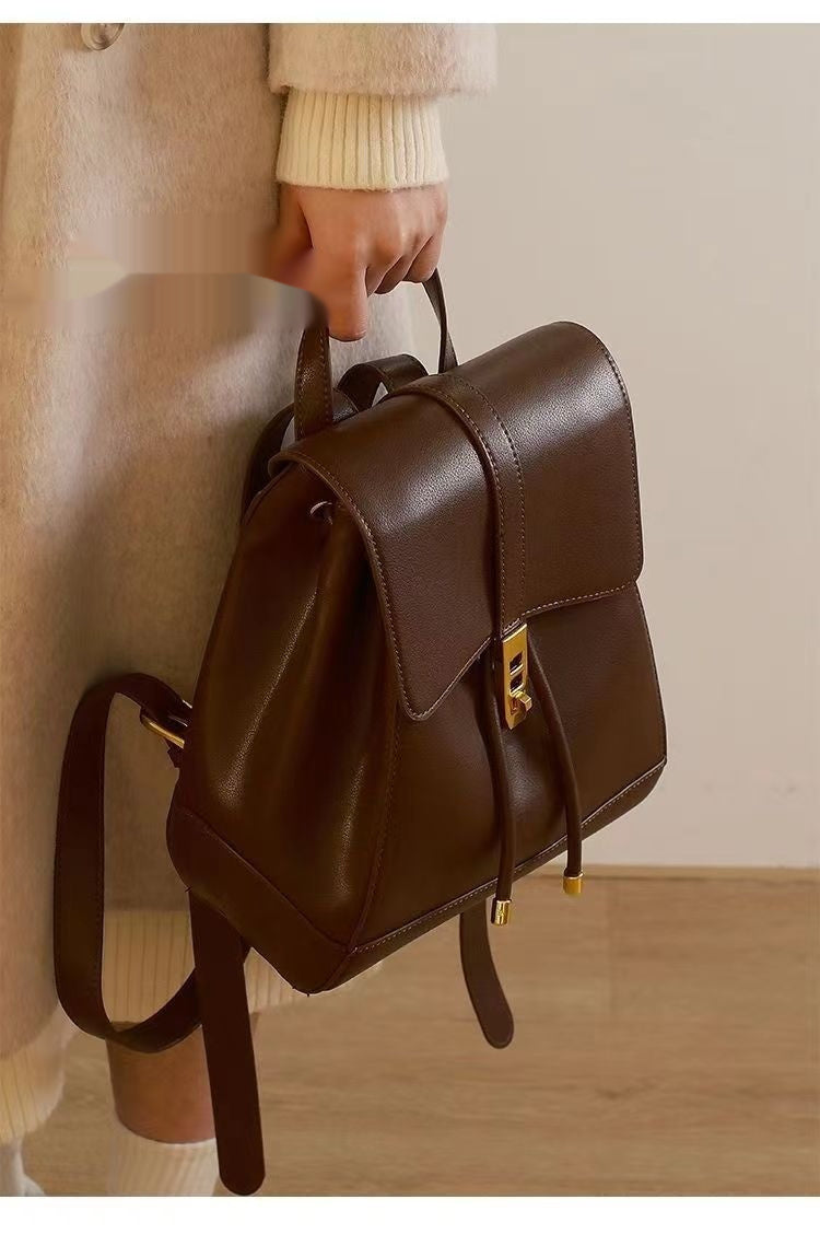 Sarah Express Large Capacity PU Leather Convertible Backpack