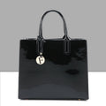 Sarah Express Three Piece Patent Leather Handbag Set Bright black