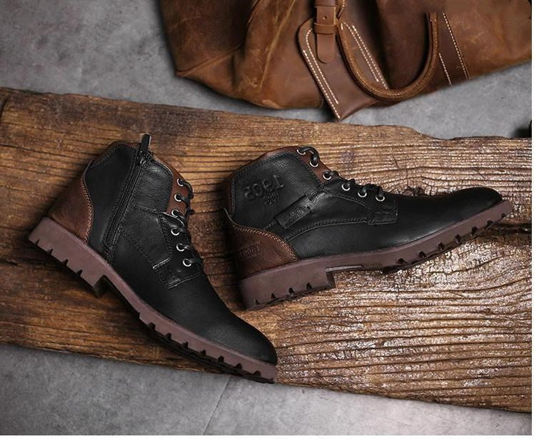 Sarah Express Men's Lace-Up Side Zipper Work Boots