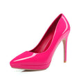 Sarah Express Pointed Toe Stiletto Platform Heels Rose Red