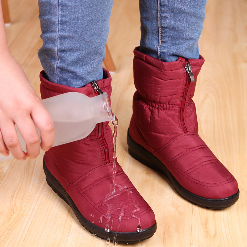 Sarah Express Women's Front Zip Winter Snow Boots