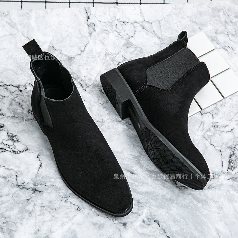 Sarah Express Pointed Toe Wedge Ankle Boots Black