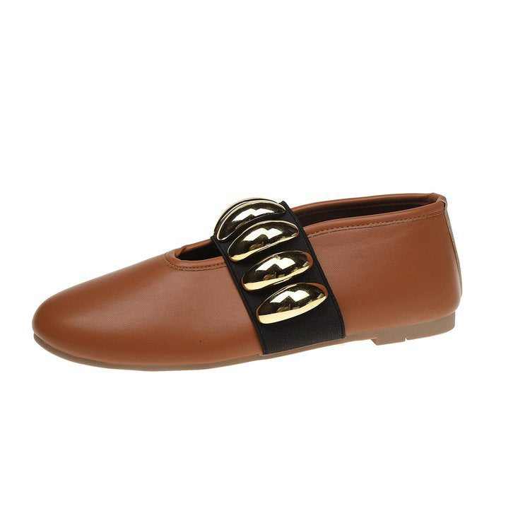Sarah Express Round Toe Slip On Buckle Loafers