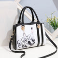 Sarah Express Graphic Print Structured Fashion Handbag Black