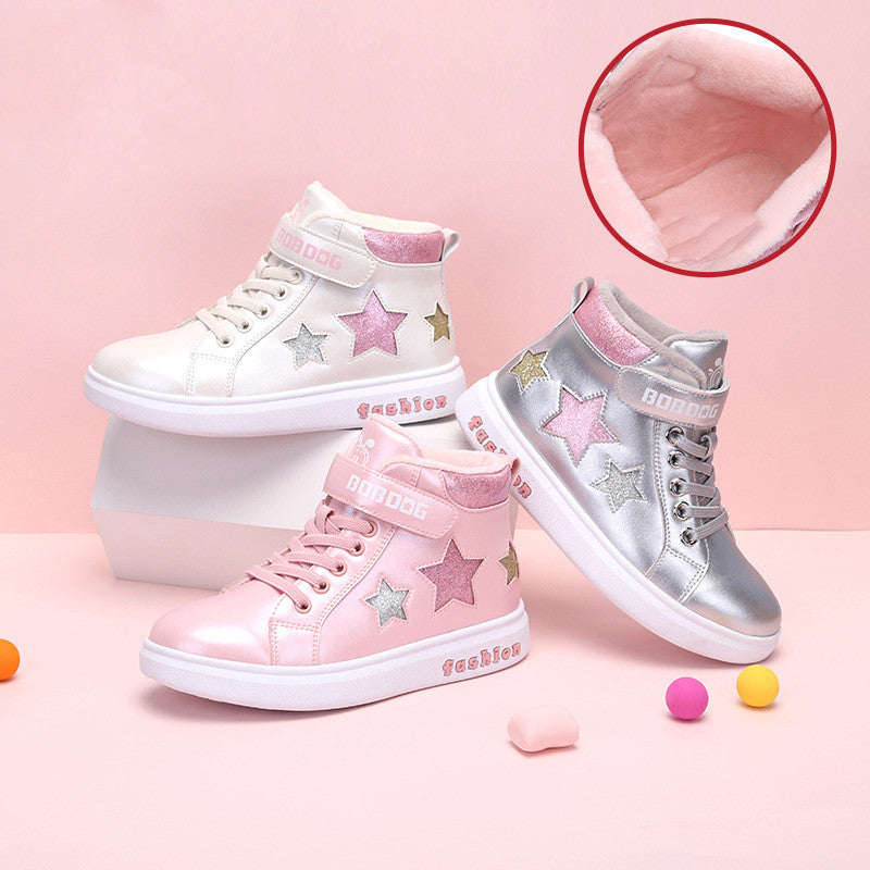 Sarah Express Kids' Velcro Star Pattern Sneakers