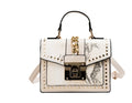 Sarah Express Alligator Texture Studded Shoulder Bag Beige