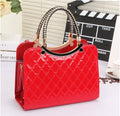 Sarah Express Rhombic Quilted Structured Top Handle Bag 67 watermelon red