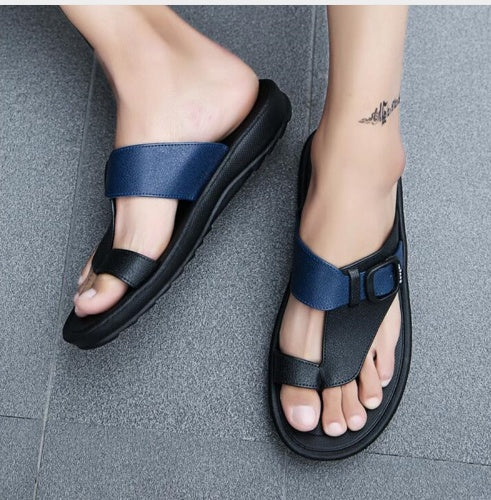 Sarah Express Men's Casual Buckle Strap Toe-Post Sandals