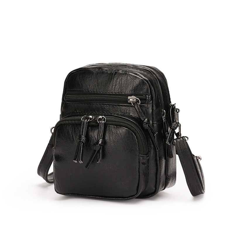 Sarah Express Compact Soft Chain Crossbody Shoulder Bag Black