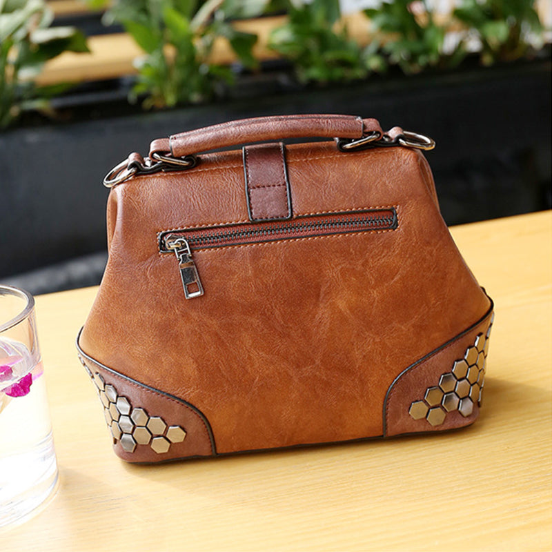 Sarah Express Vintage Rivet Doctor Crossbody Bag