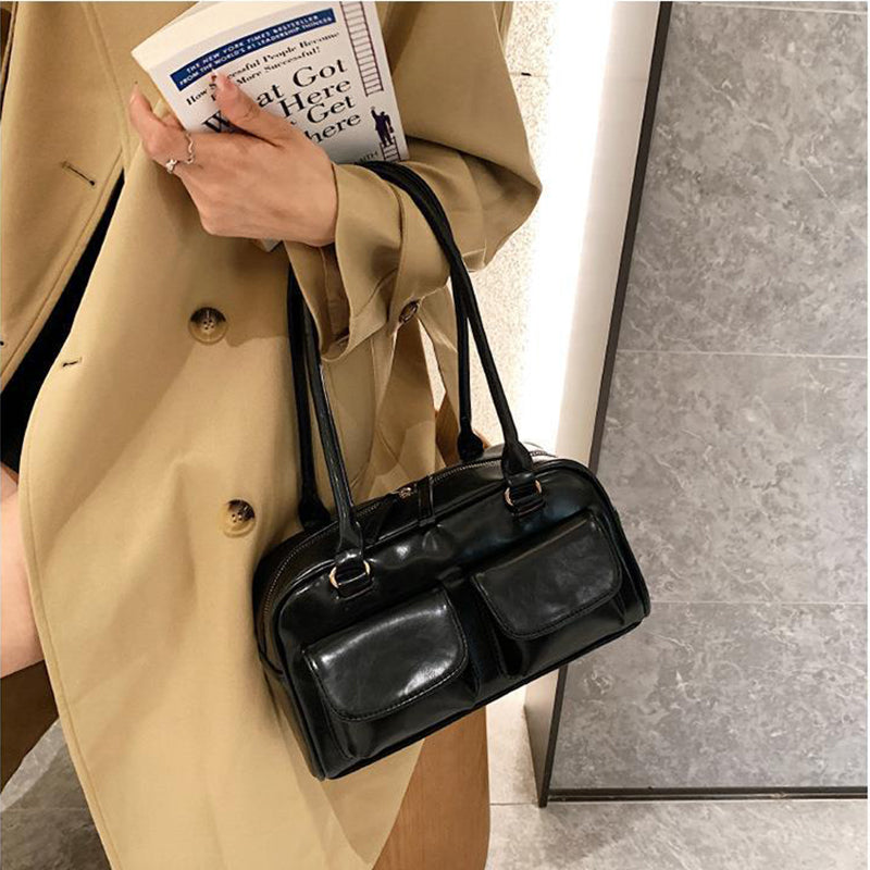 Sarah Express Multi-Pocket Structured Shoulder Handbag