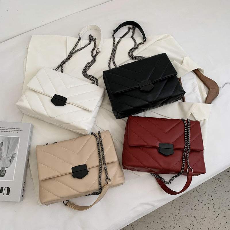 Sarah Express Quilted Chain Strap Crossbody Shoulder Bag