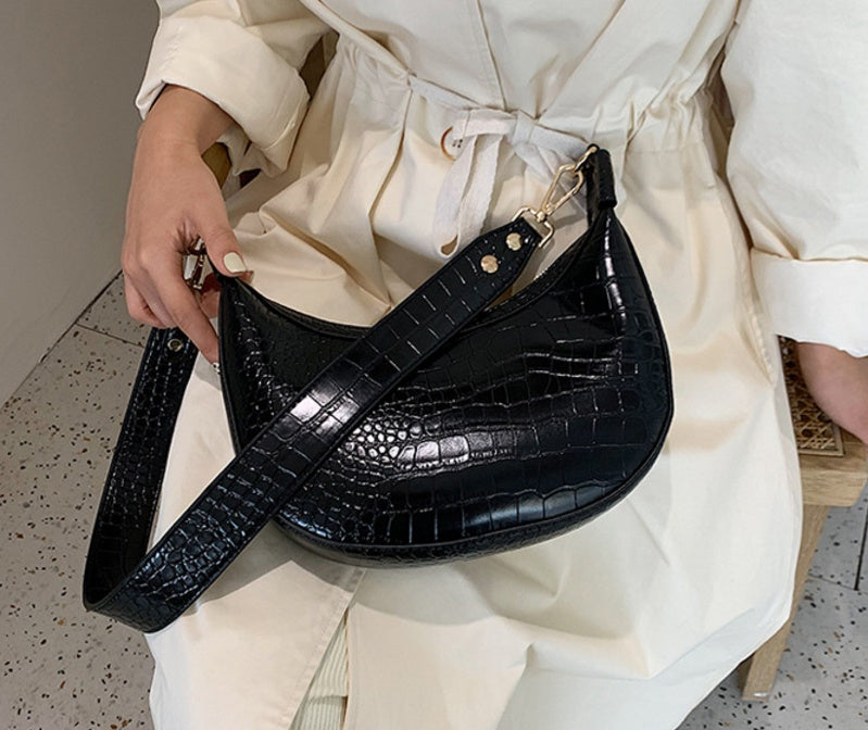 Sarah Express Crocodile Pattern Dumpling Shoulder Bag