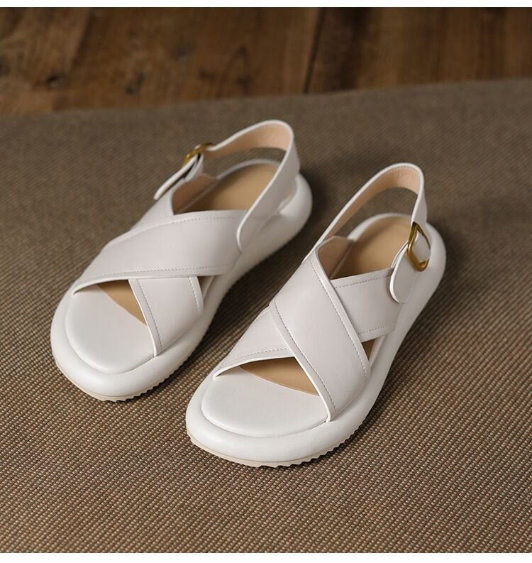 Sarah Express Women's Cross Strap Platform Beach Sandals