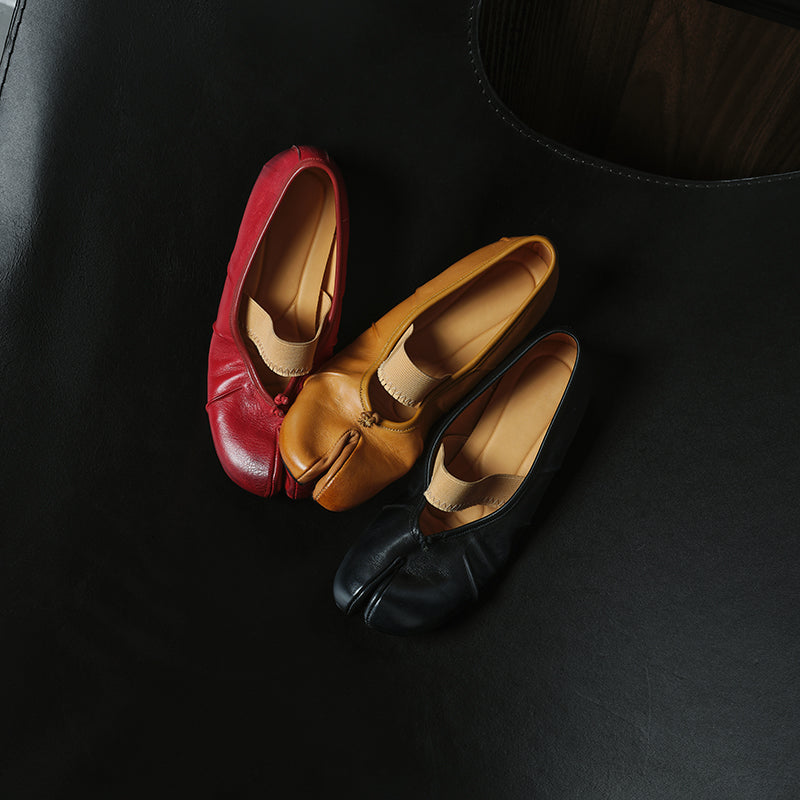 Sarah Express Full Grain Leather Tabi Mary Jane Flats