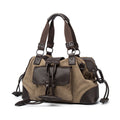 Sarah Express Structured Canvas Travel Shoulder Bag Khaki 17 inch