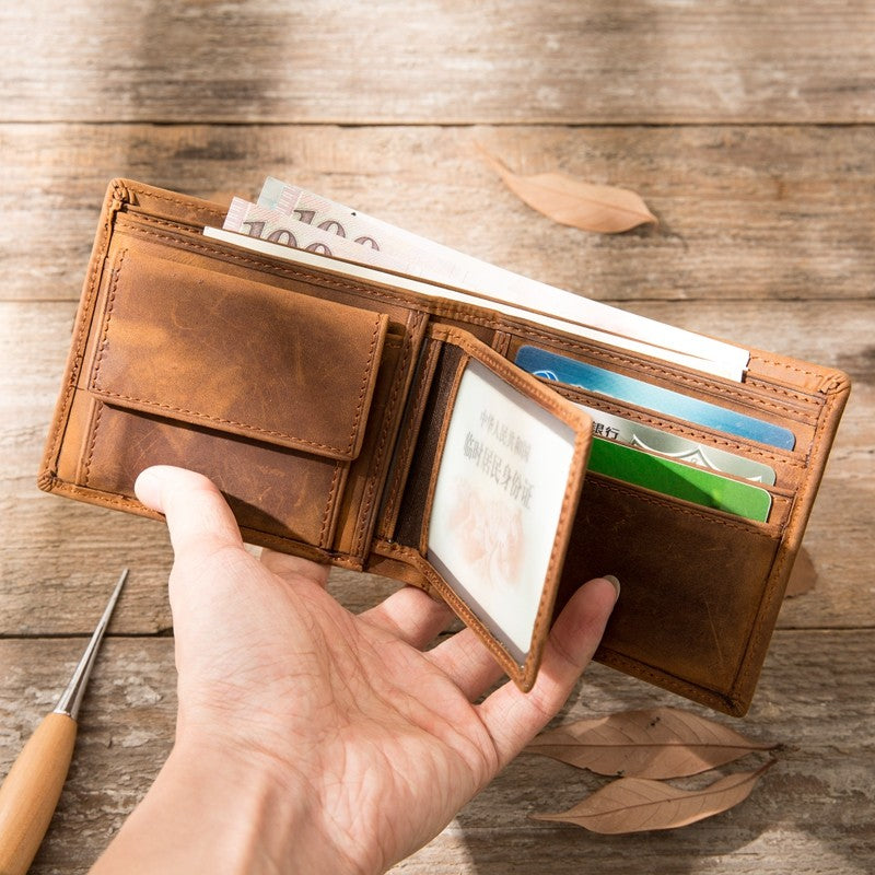 Sarah Express Handmade Full-Grain Cowhide Bifold Wallet