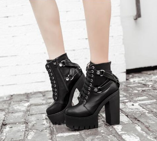 Sarah Express Lace Up Platform High Heel Boots