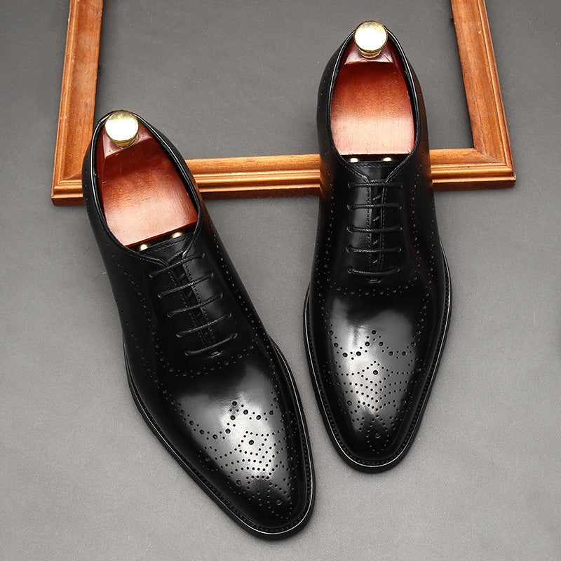 Sarah Express Men's Pointed Toe Formal Lace-Up Shoes