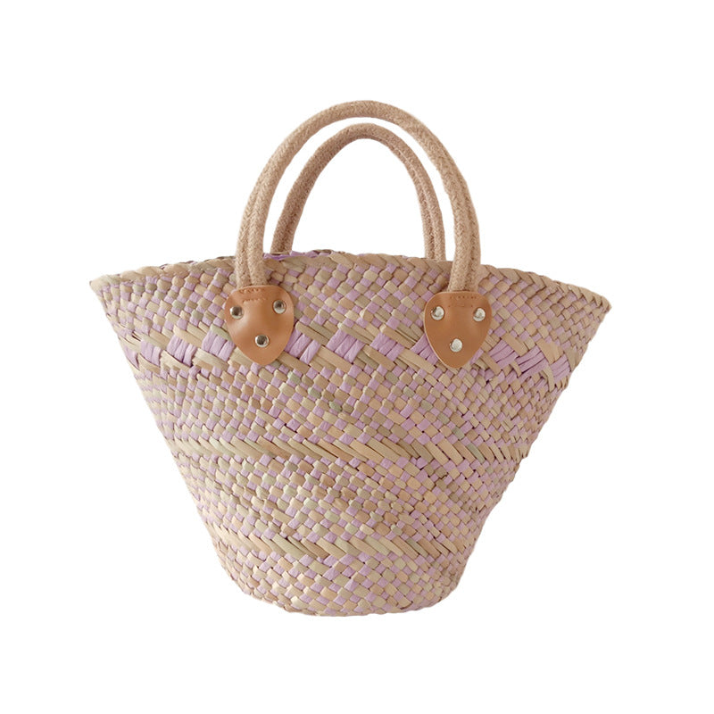 Sarah Express Handmade Woven Straw Oval Handbag