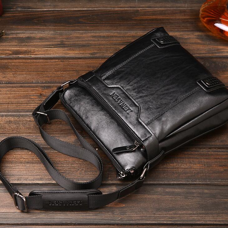 Sarah Express Men's Structured Messenger Shoulder Bag Black