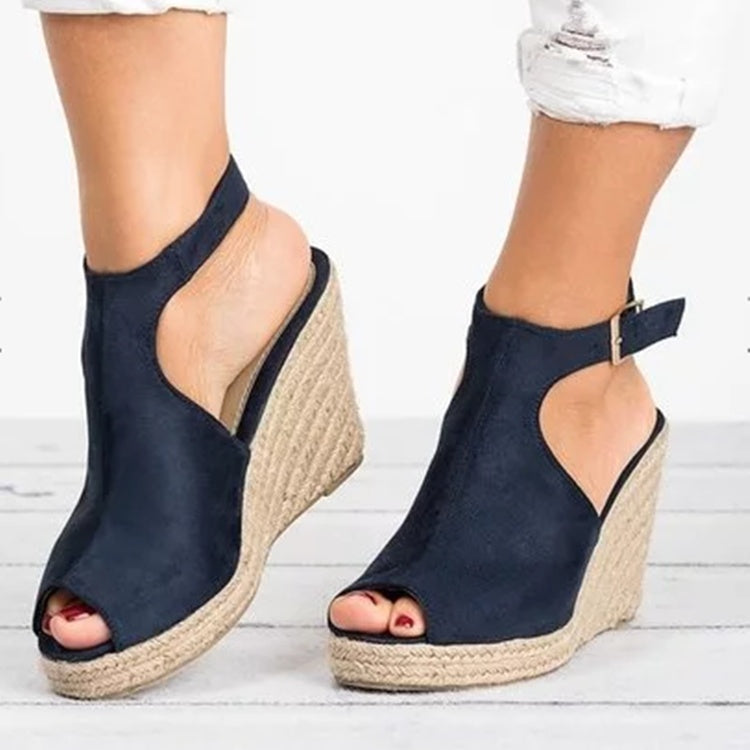 Sarah Express Peep Toe Wedge Platform Spartan Sandals