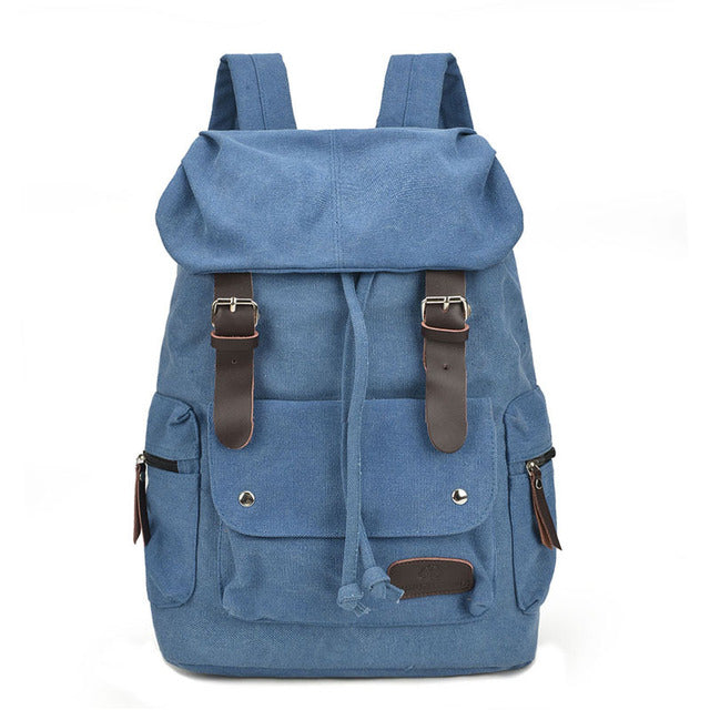 Sarah Express Canvas Backpack with Buckle Detail Blue