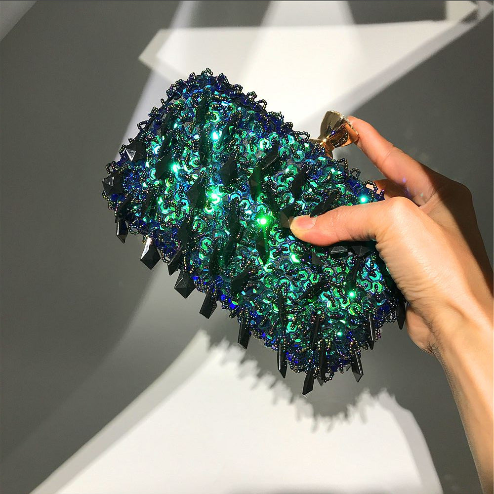 Sarah Express Sequin Embellished Square Evening Clutch Bag
