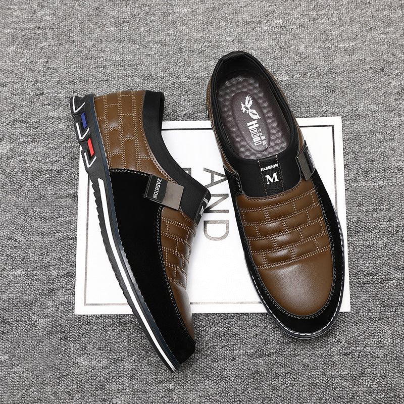 Sarah Express Men's Quilted Pattern Slip-On Loafers