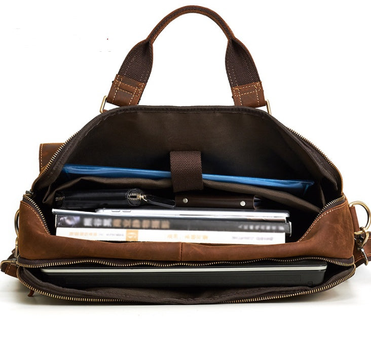 Sarah Express Retro Cowhide Business Laptop Briefcase