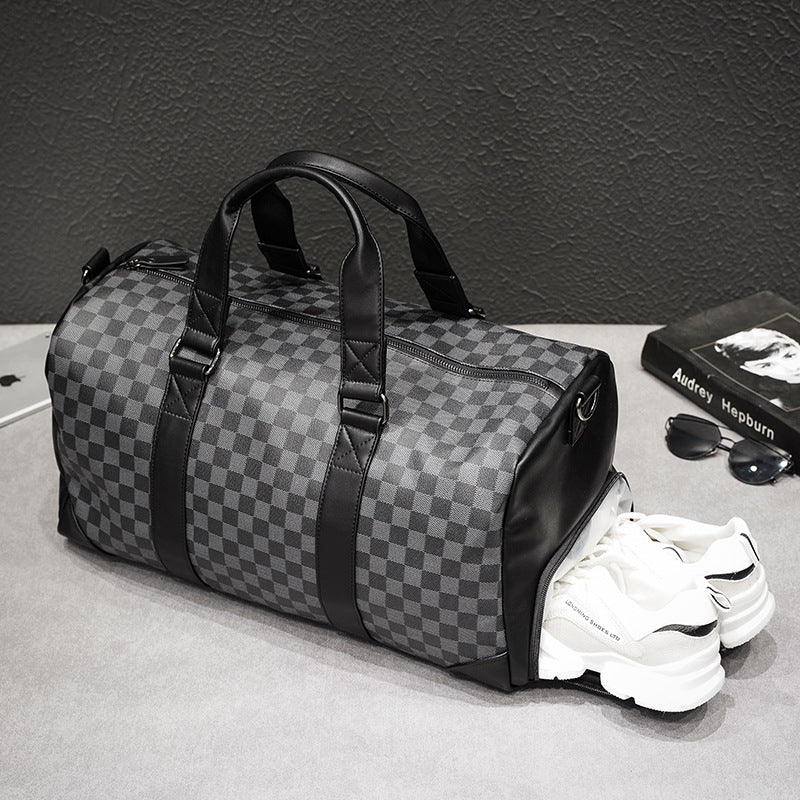 Sarah Express Checkered Pattern Travel Duffle Bag