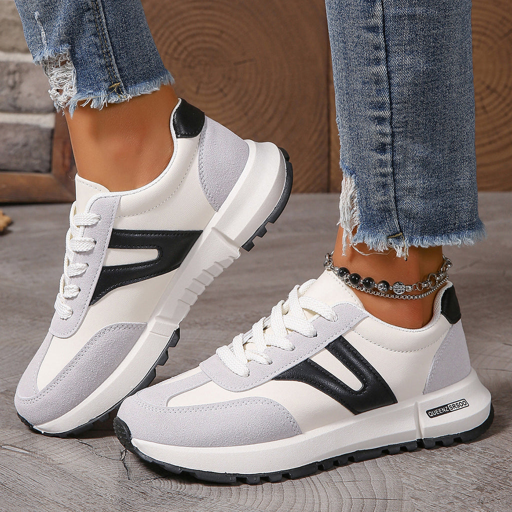 Sarah Express Breathable Mesh Flat Sole Running Sneakers