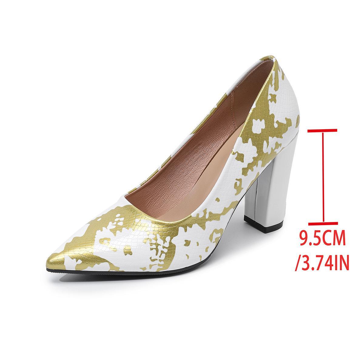Sarah Express Color-Blocked Chunky Heel Pumps