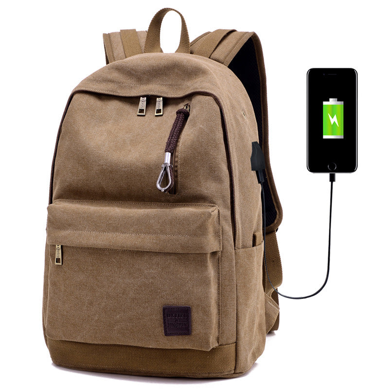 Sarah Express Canvas USB Charging Multi-Function Backpack