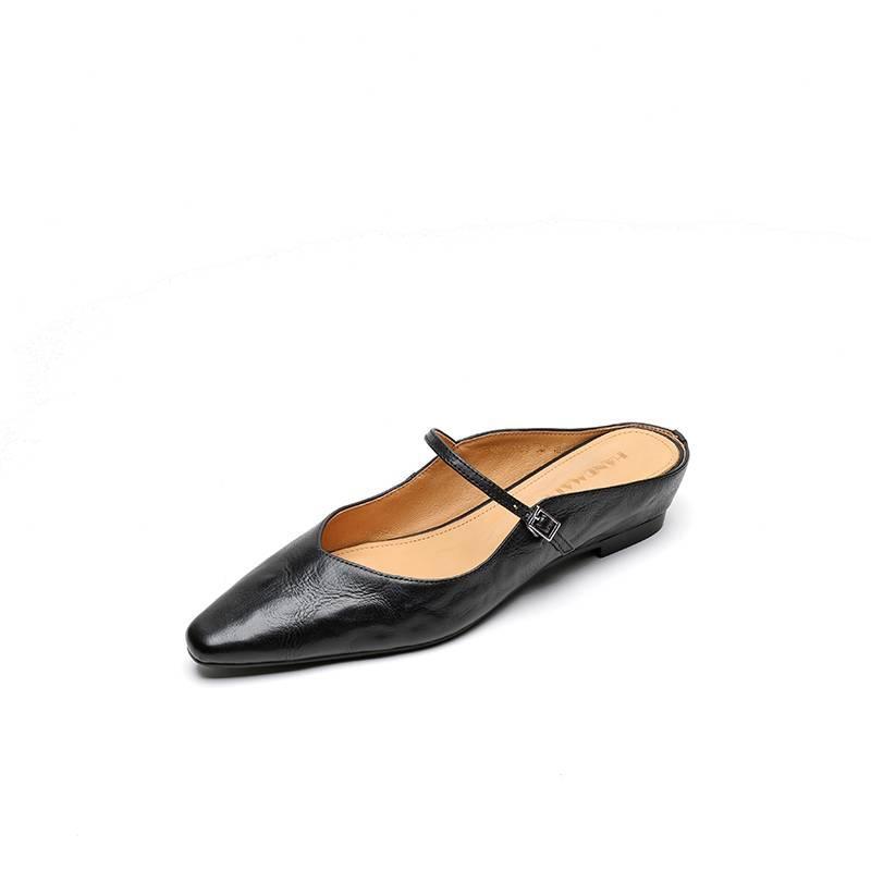 Sarah Express Retro Leather Slingback Wedge Sandals