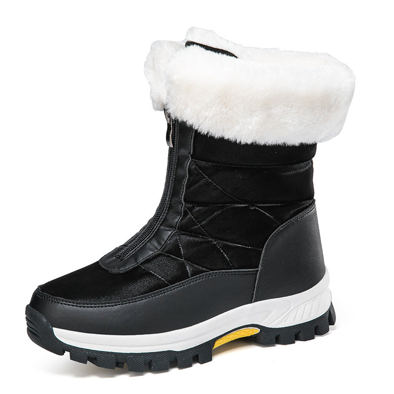 Sarah Express Women's Lightweight Platform Zipper Ankle Boots Black