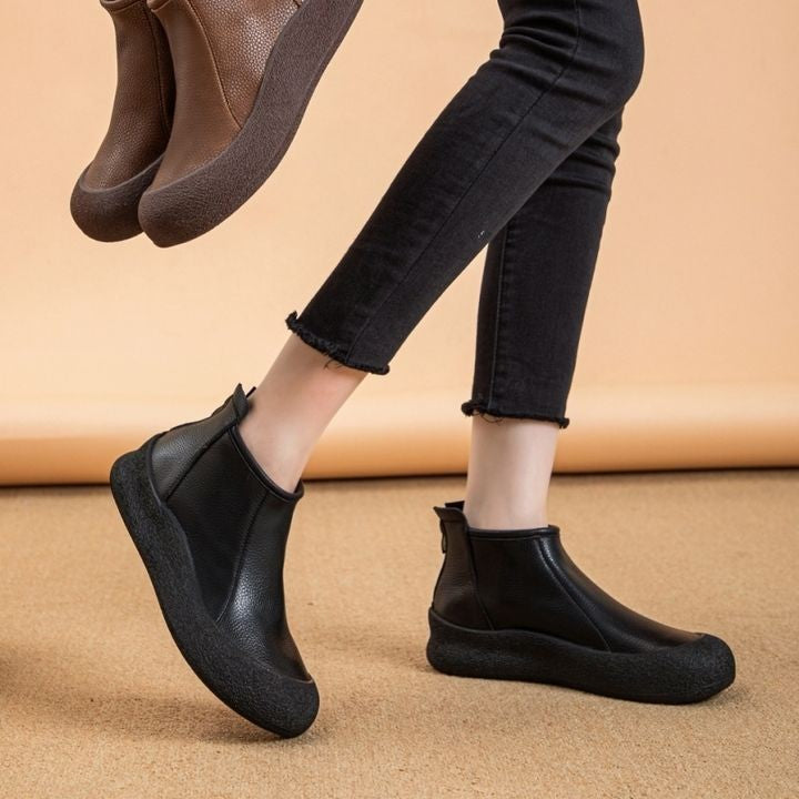 Sarah Express Women's Vintage Mid-Calf Flat Boots