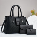 Sarah Express Textured Three-Piece Women's Crossbody Bag Set Black