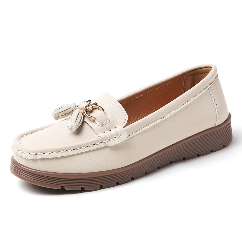 Sarah Express Women's Suede Tassel Flat Moccasin Loafers